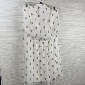 Express white halter style Dress with diamond patterned accents size Large